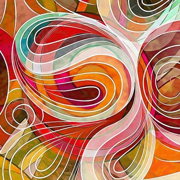 Doodle Art Pattern Swirls and Curves