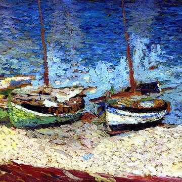 Rowboats and sailboats.