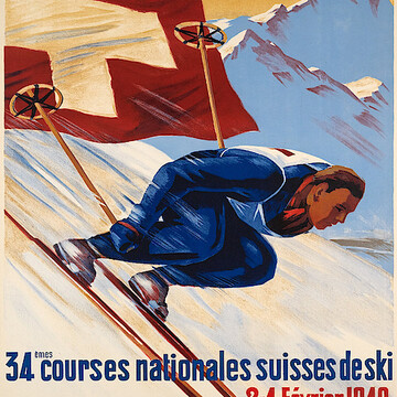 Vintage Skiing Poster