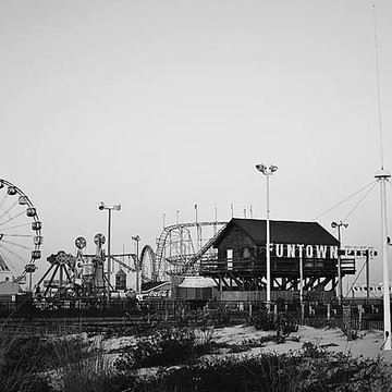 Funtown Pier Seaside New Jersey Black and White