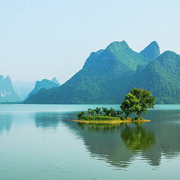 Mountains and reservoir scenery