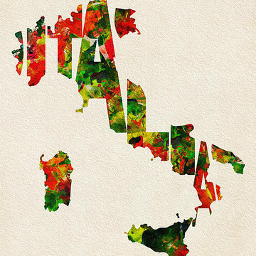 Watercolor Typographic Countries