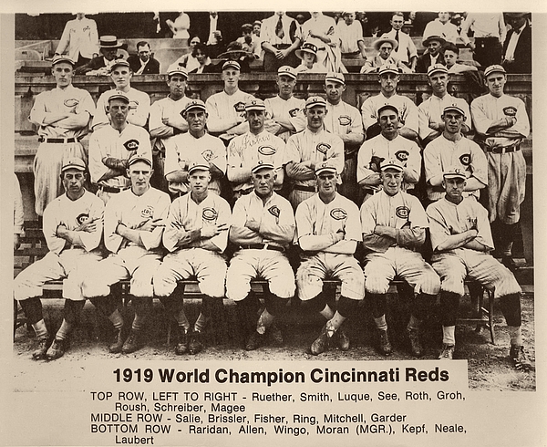1919 World Champion Cincinnati Reds T-Shirt by Mountain Dreams