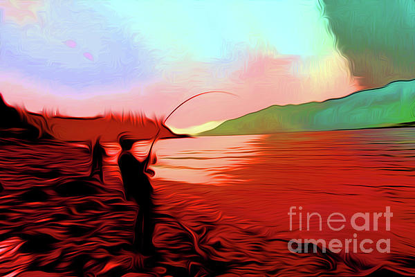Self portrait night fishing with a glow in the dark bobber 2 Acrylic Print  by Chris Taggart - Pixels