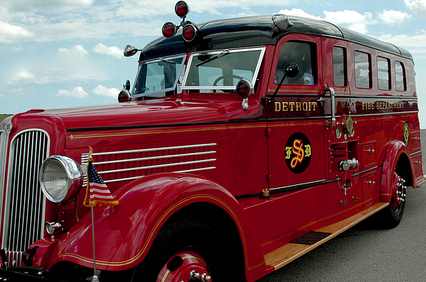 Detroit Fire Truck Photograph