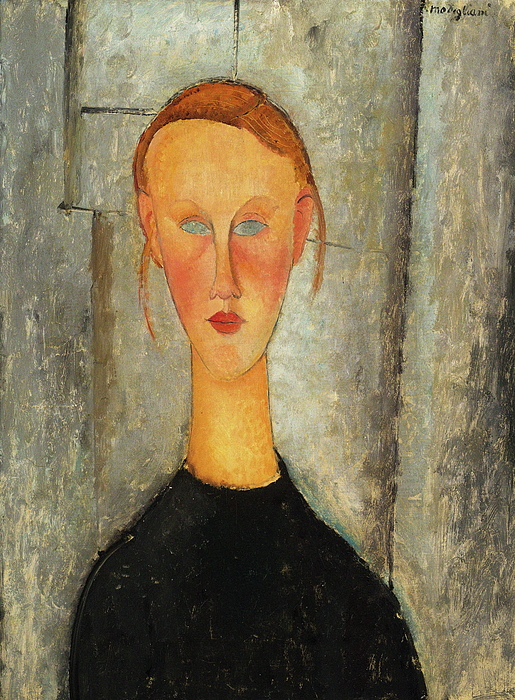 Girl With Blue Eyes #1 Yoga Mat by Amedeo Modigliani - Fine Art