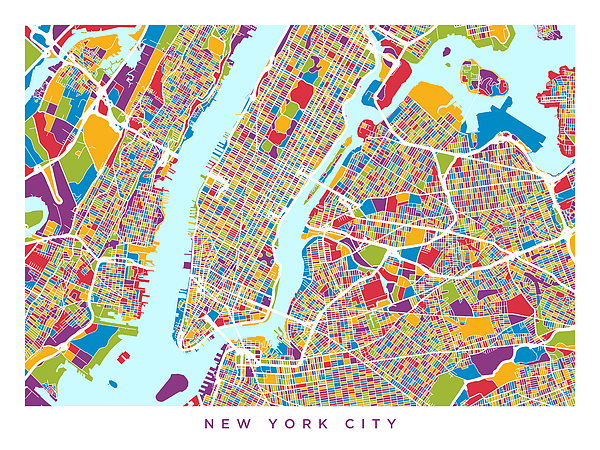 New York City Street Map Yoga Mat for Sale by Michael Tompsett