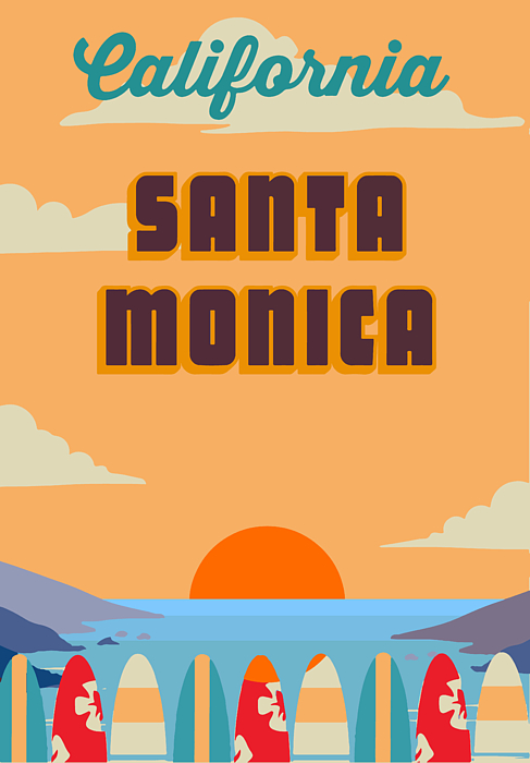 Santa Monica Tote Bag by American Roadside - Pixels Merch