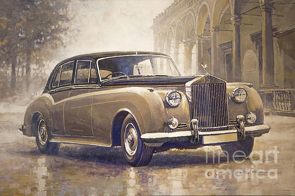 1959 62 Rolls Royce Silver Cloud II Throw Pillow by Yuriy Shevchuk