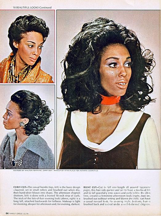 1960 70 Stylish Female Hair Styles Black Ebony Shower Curtain by Muirhead  Gallery - Pixels