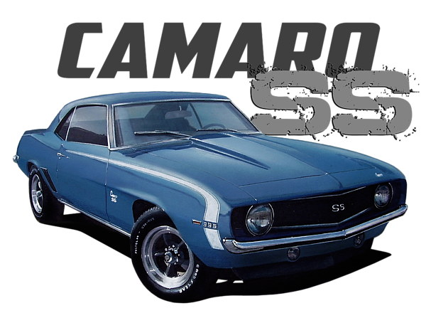 1969 Blue Chevy Camaro c Custom Hot Rod Diner T-Shirt 69 Muscle Car Tees