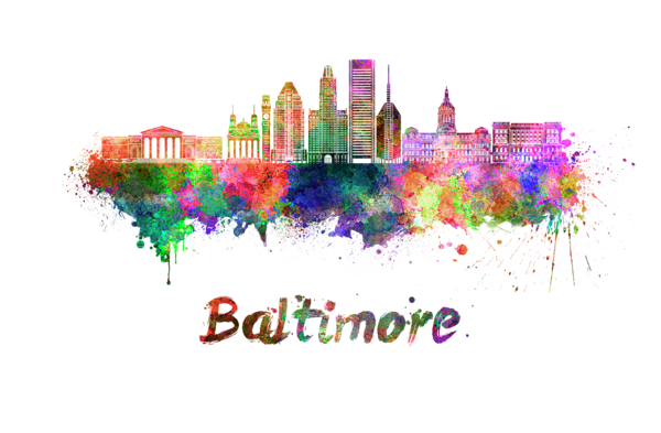 Baltimore Skyline In Watercolor Kids T Shirt For Sale By Pablo Romero