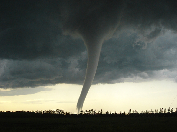 F5 Tornado In Manitoba Print by Justin Hobson