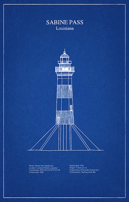 Sabine Pass Lighthouse Louisiana Blueprint Drawing Iphone 12 Mini Case For Sale By Stockphotosart Com