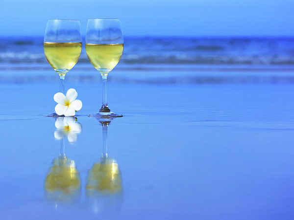 Two Glasses Of White Wine Photograph
