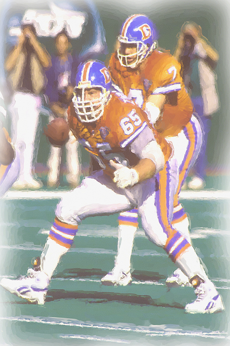 Denver Broncos John Elway Greeting Card by Joe Hamilton