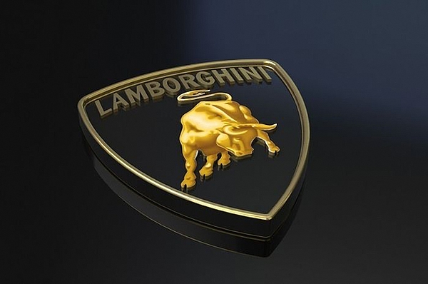Lamborghini Badge 25 inch sign Black Metal wall art
