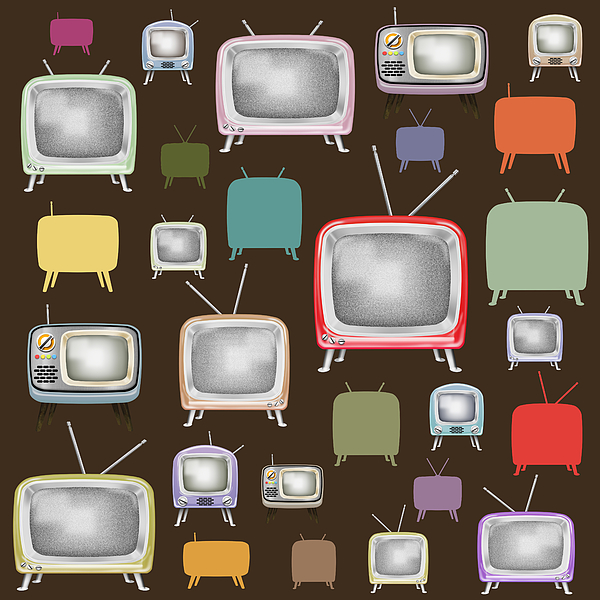 retro TV pattern Painting