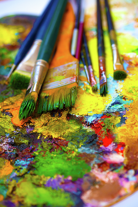 Artist Palette, Paint Brushes, Painters Palette Design, Artwork