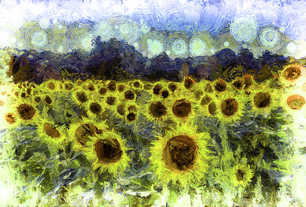 Van Gogh Sunflowers #4 Sticker by David Pyatt - Pixels