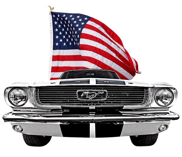 Ford Mustang USA Black T-shirt Men's Cotton Mustang USA Flag Logo NEW 