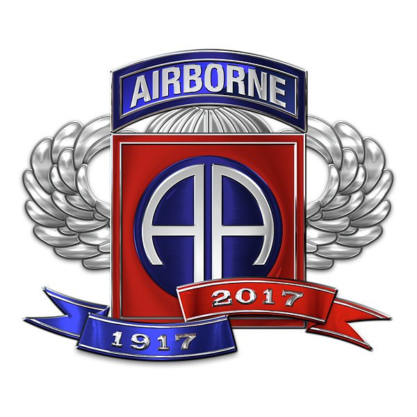 82nd Airborne Division 100th Anniversary Insignia Over White Leather T