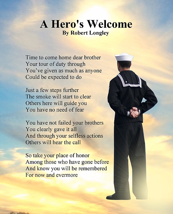 A Hero's Welcome - Navy Beach Towel for Sale by Robert Longley