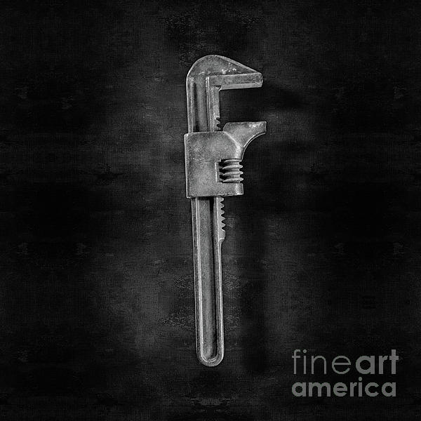Adjustable Wrench Backside In Bw Photograph