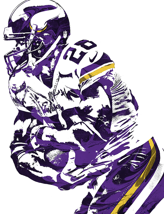 Adrian Peterson Minnesota Vikings Art T-Shirt by Joe Hamilton - Pixels