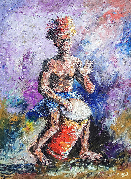 African Drummer Painting