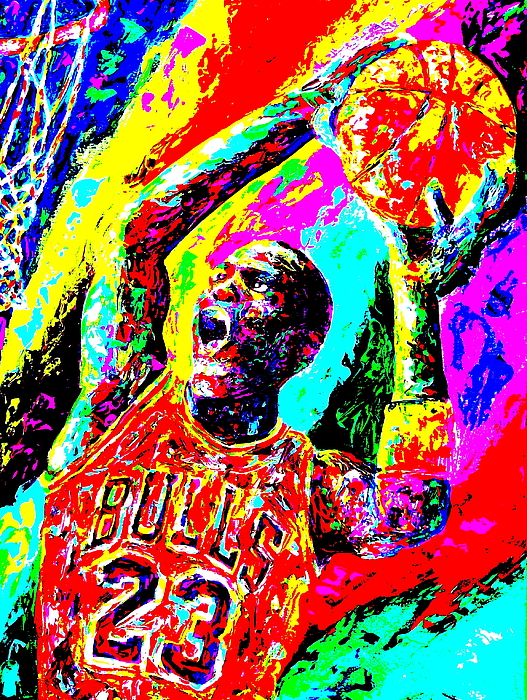 Michael Jordan Chicago Bulls Abstract Art 1 Greeting Card