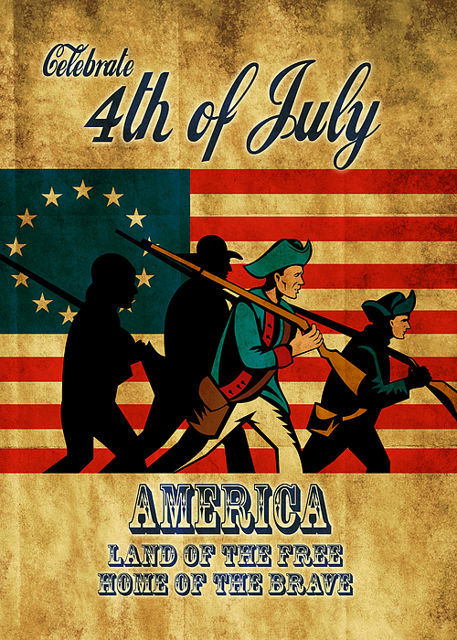 American Revolution Soldier Vintage Digital Art