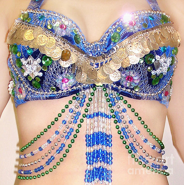 Ameynra belly dance costume bra with coins Sticker
