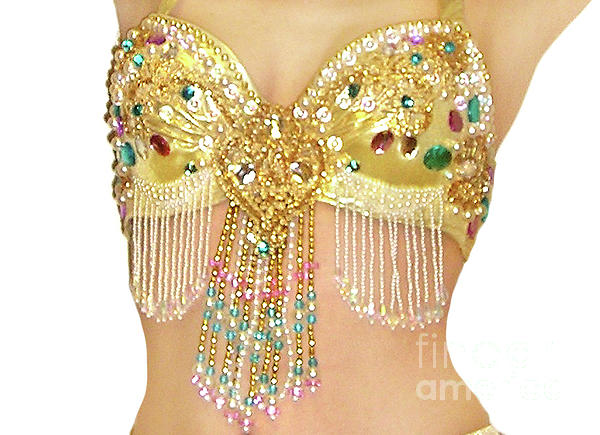 Ameynra design - gold bra for belly dance Zip Pouch