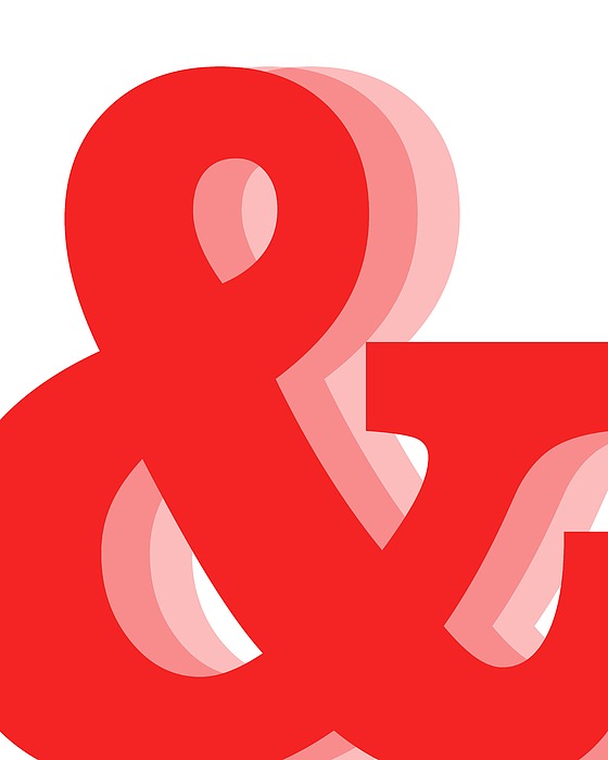 Ampersand - Red - And Symbol - Minimalist Print Mixed Media