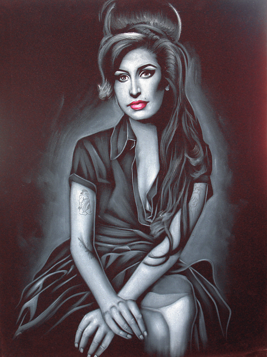 Amy Winehouse portrait Weekender Tote Bag by Zenon Matias Jimenez