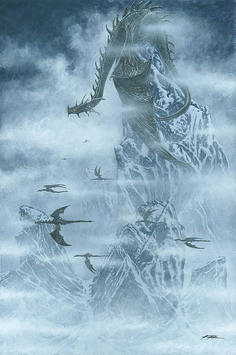 Turin Turambar Confronts Glaurung at the Ruin of Nargothrond Framed Print  by Kip Rasmussen - Pixels