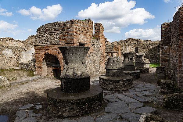 Georgia Mizuleva - Ancient Pompeii - Bakery of Modestus Millstones and Bread Oven