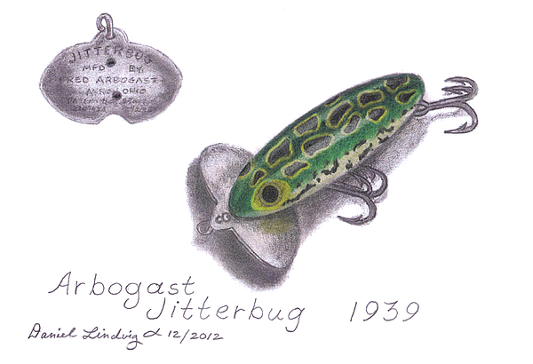 Arbogast Jitterbug 1939 Yoga Mat by Daniel Lindvig - Pixels