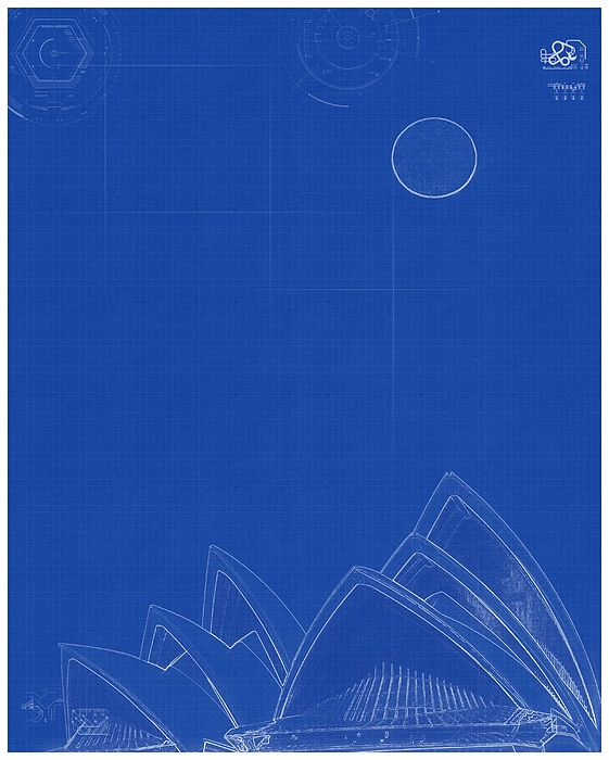 Archtectural Blueprint Drawing Opera Building In Sydney Yoga Mat