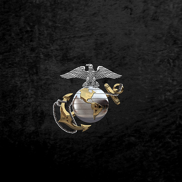 U. S. Marine Corps - U S M C Eagle Globe and Anchor over American Flag.  Spiral Notebook by Serge Averbukh - Pixels