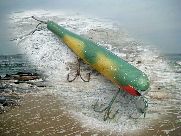 Atom Swimmer Saltwater Wooden Fishing Lure Ornament by Carol