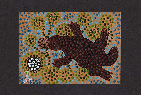 Aboriginal Style Platypus Dot Painting Greeting Card for Sale by Patsy - SouthWest Design Studio