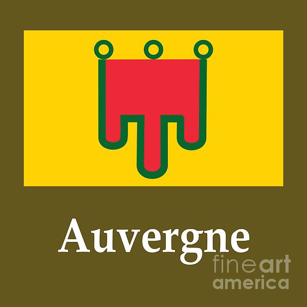 Auvergne, France Flag And Name Digital Art