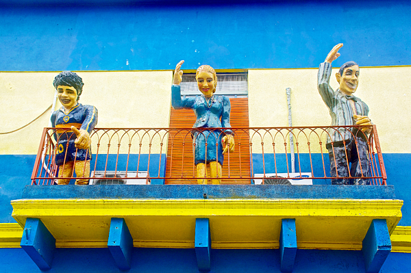 Balcony with a Soccer Star and Eva and Juan Peron in La Boca Area of Buenos  Aires-Argentina- Kids T-Shirt by Ruth Hager - Pixels