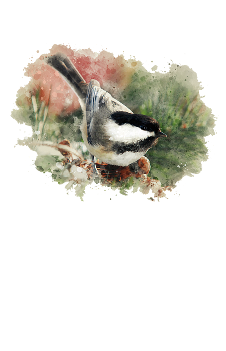 Beautiful Chickadee - Watercolor Art Kids T-Shirt for Sale ...