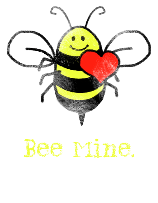 Bee Mine cute bee with heart for Valentines Day Kids T-Shirt by Tina Lavoie  - Pixels