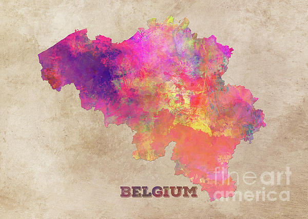 Belgium Map Digital Art