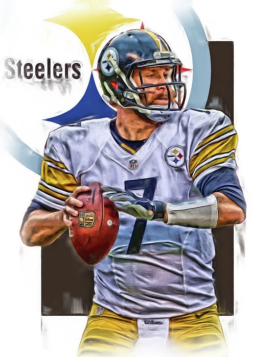 Ben Roethlisberger Pittsburgh Steelers Oil Art Shower Curtain by Joe  Hamilton - Pixels