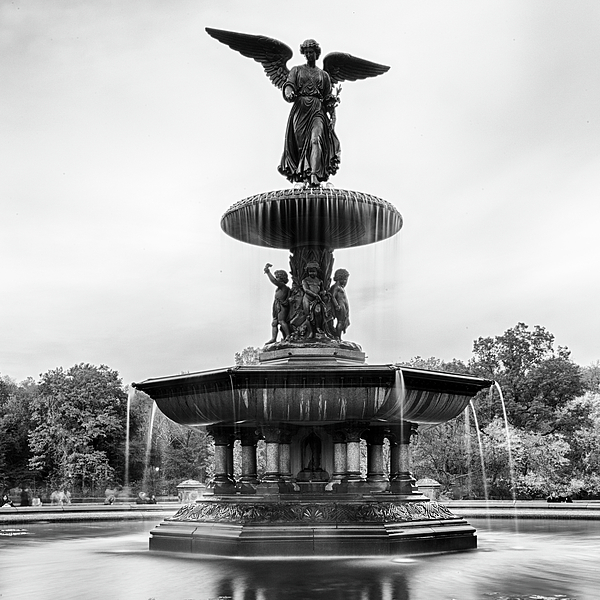 New York City Framed Art Black and White: The Bethesda Fountain in